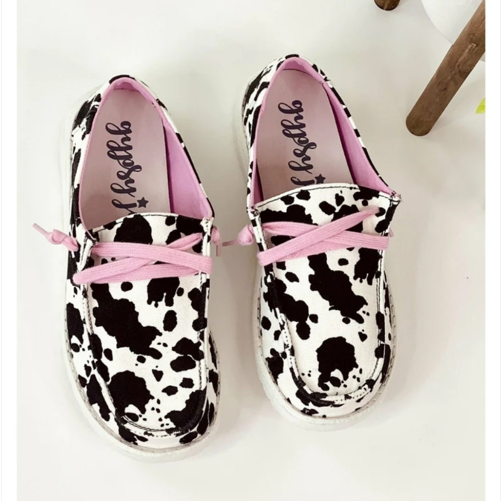 Gypsy Jazz Ambrosia Sneakers in black and white cowprint New in Box - Picture 3 of 5